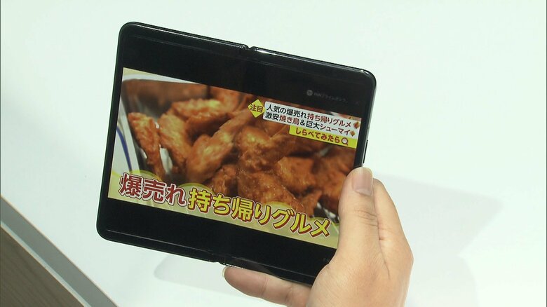 開くとタブレットサイズになる　折り目は気にならず
