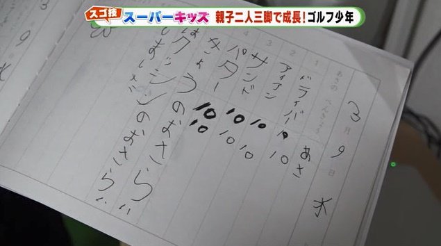 子供らしい字で書かれた練習ノート