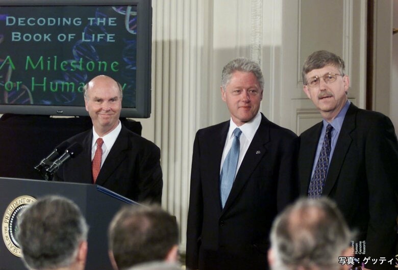 クリントン大統領（当時）がヒトゲノム解読完了を（2000年6月撮影）