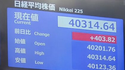 「夏頃までに4万3000円も」日経平均株価が初の４万円台に　 “半導体関連株”への投資が相場押し上げる