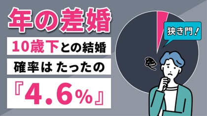 10歳以上の「年の差婚」はわずか4.6％。経済力と年齢差のシビアな相関関係を分析【約2万人のビッグデータ】＃IBJ成婚白書