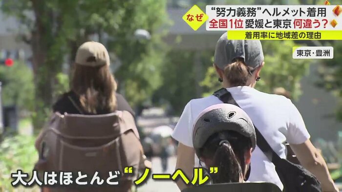 着用率21位の東京では大人はほとんど“ノーヘル”