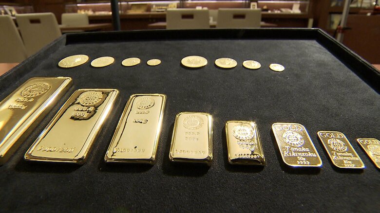 金価格がさらに高騰し2万396 円に　前日比378円上昇｜FNNプライムオンライン