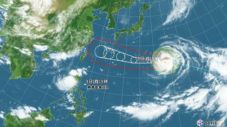 【台風情報】「大型で非常に強い」台風13号の今後の進路予想は　沖縄と奄美では5日から7日頃にかけて影響が大きくなる見込み｜FNNプライムオンライン