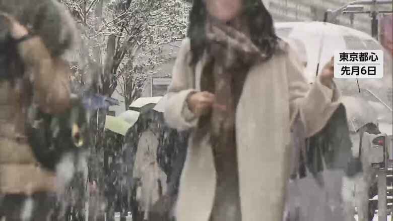 今年1月6日の東京都心の雪