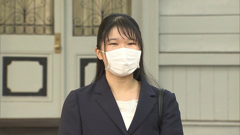 2020年10月、初めて、学習院大に登校された愛子さま。その後もオンライン授業が続いていた。