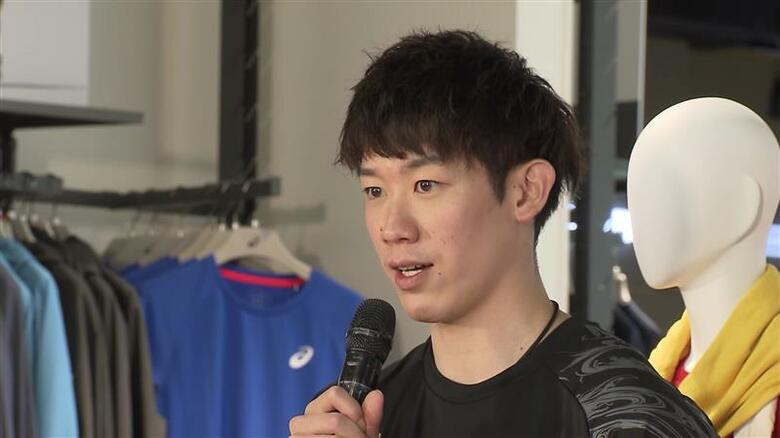 ファンの前で決意を語る石川選手