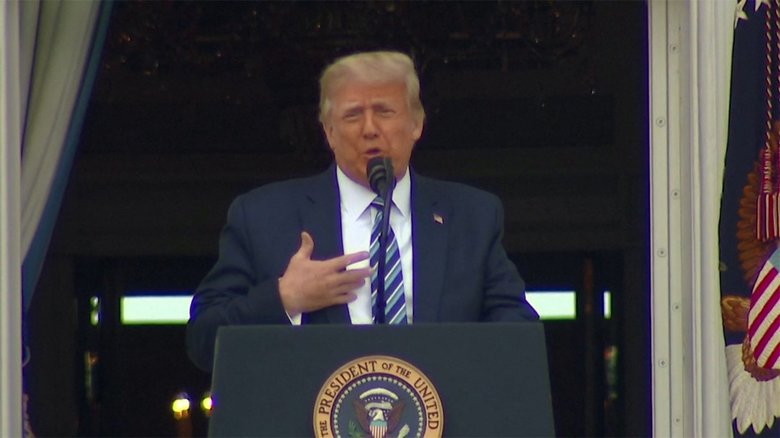 トランプ大統領 感染後初の演説 陰性になったかは明かさず