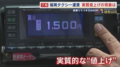 タクシー運賃 実質値上げの背景は 初乗り1.1キロ600円　｢朝食に影響が…｣ パン･ハムなど食品も値上げラッシュ 【福岡発】