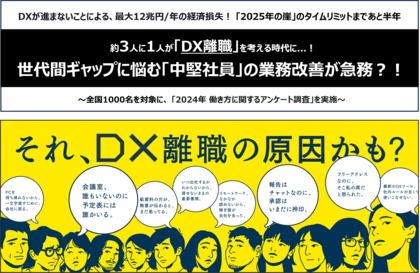 【調査データ】約3人に1人が「DX離職」を考える時代に...!世代間ギャップに悩む「中堅社員」の業務改善が急務?!