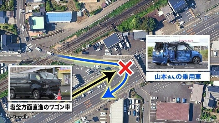  仙台市宮城野区中野の事故現場