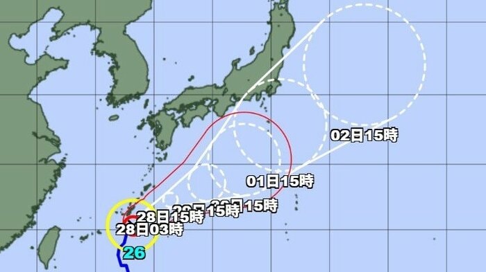 台風26号の進路予想図　気象庁HPより