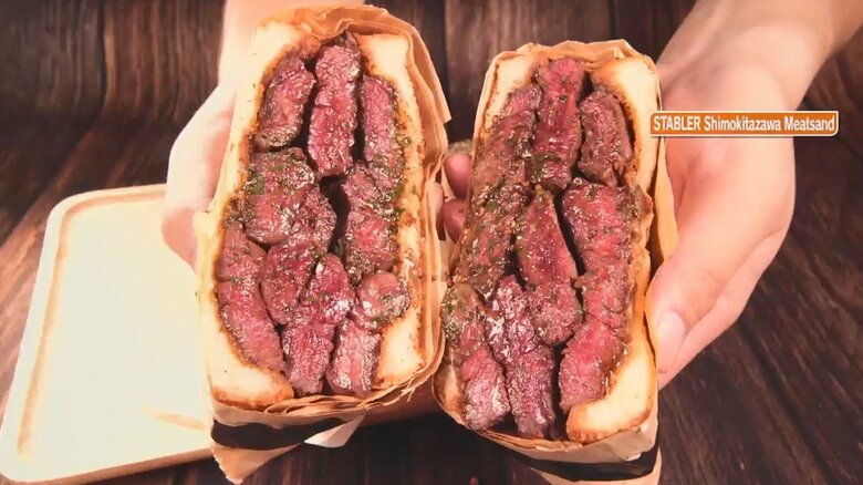ステーキや分厚い牛カツをサンド…味や見た目のインパクト抜群いま注目「肉サンド」の魅力を調査
