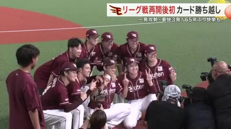 【楽天】リーグ再開後 初カード勝ち越し　一発攻勢・豪快３発！６５年ぶり快挙も！｜FNNプライムオンライン