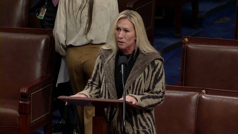 決議案を提出した共和党のグリーン下院議員。トランプ氏の強い支持者として知られる。(11月1日)