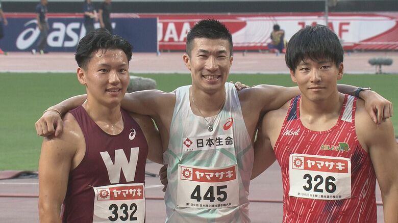 陸上日本選手権 男子100mで3位に