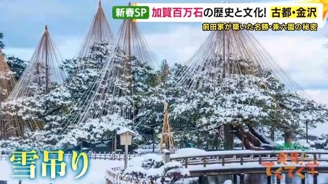 兼六園の冬の風物詩「雪吊り」