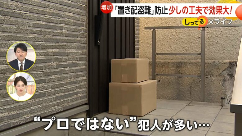 玄関前に置かれた「置き配」のイメージ