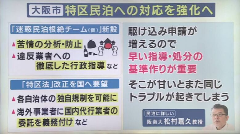大阪市は特区民泊への対応強化へ