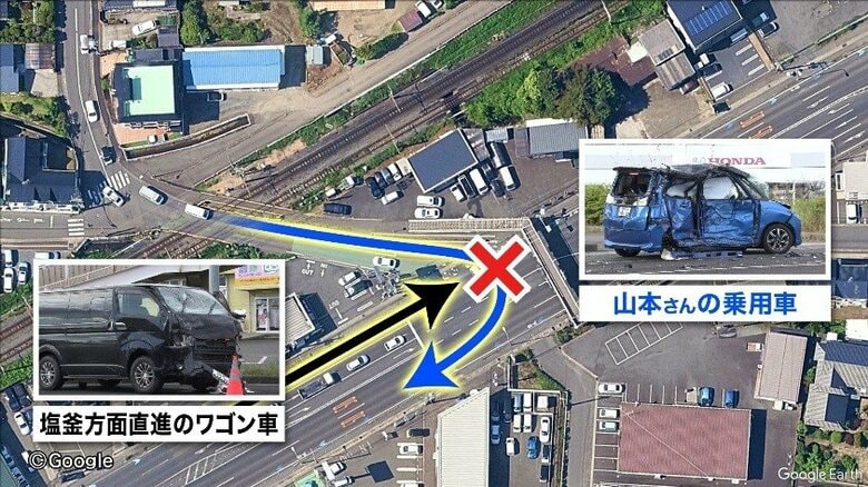  仙台市宮城野区中野の事故現場