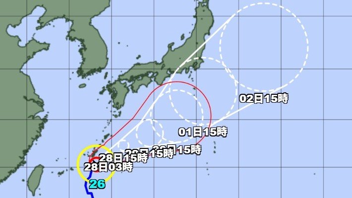 台風26号の進路予想図　気象庁HPより