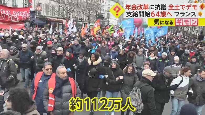 フランス全土のデモ参加者数