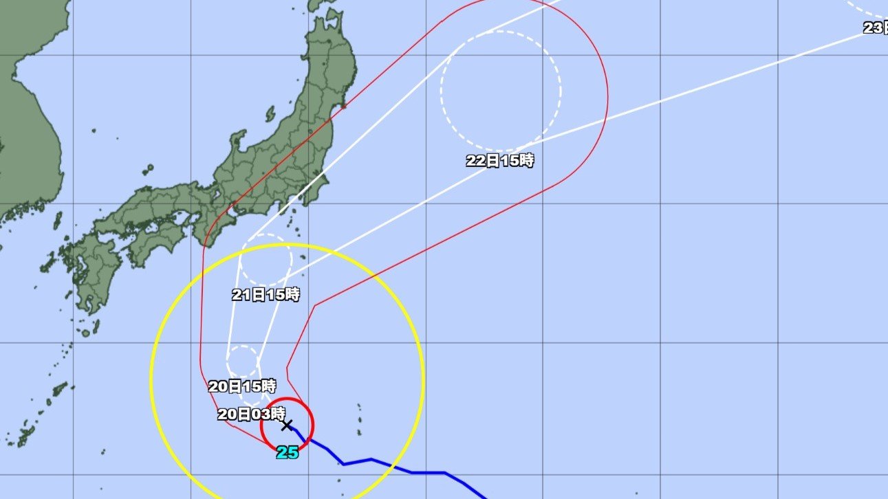 【台風情報】台風25号今後の進路は　強い勢力で関東・伊豆諸島に接近へ　最大瞬間風速50メートル予想　300ミリの大雨で土砂災害に厳重警戒