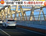 追い抜きバイクと右折車が衝突　ライダーは肋骨骨折の大けが　東北道ではブレーキ間に合わず4台絡む玉突き事故