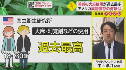 「大麻を毎日使用」18歳から30歳で“10人に1人”　アメリカ“薬物使用”過去最多【ネタプレ国際取材部】