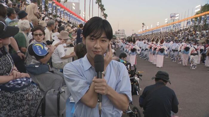 阿波おどり会場から 秦令欧奈キャスター