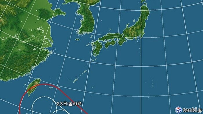 台風30号の進路予想図　日本気象協会 tenki.jpより