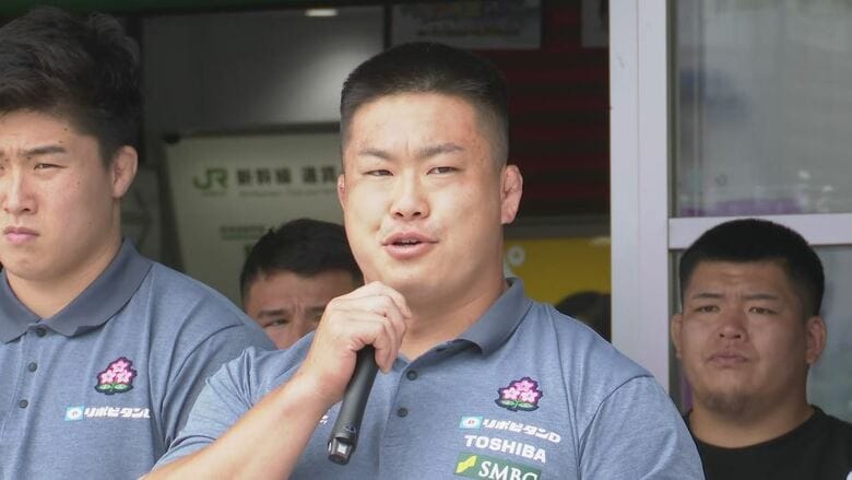 「ラグビーの聖地」菅平高原で合宿　竹内柊平選手ら日本代表候補の選手らが上田駅に到着　6月7日は一般公開｜FNNプライムオンライン