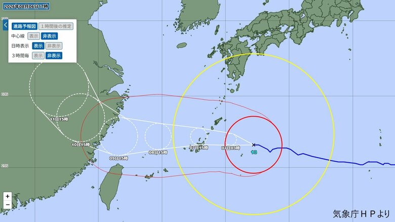 【台風情報】大型で強い台風13号の進路は　沖縄は住宅倒壊恐れの猛烈な風に注意　九州南部も強風や大雨に警戒を　｜FNNプライムオンライン