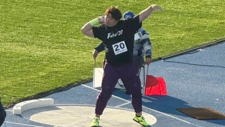 成年男子砲丸投げで福井県勢・奥村仁志選手が優勝　17ｍ97を記録　青森国民スポーツ大会｜FNNプライムオンライン