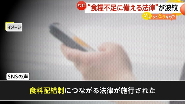 「食料供給困難事態対策法」に対してSNSで上がる不安の声