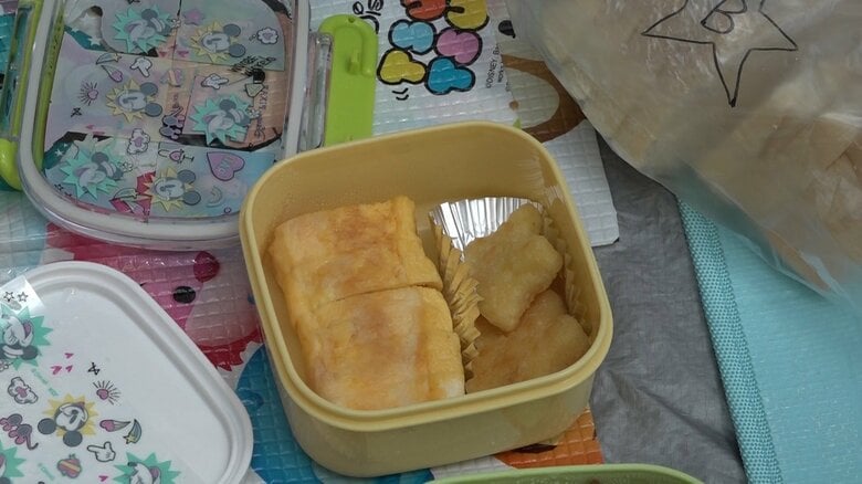 卵焼きと冷凍のポテト