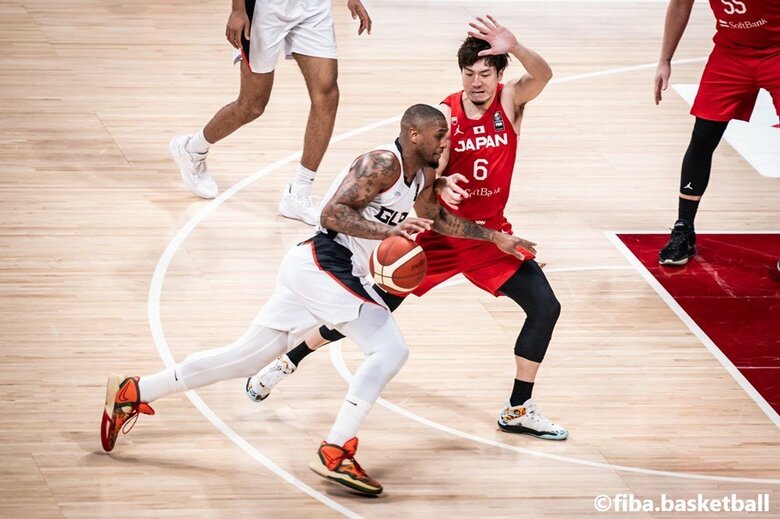 グアム戦での比江島慎（22日、東京・有明コロシアム）