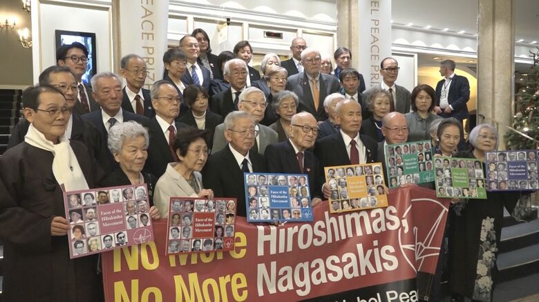 授賞式の朝　代表団の記念撮影