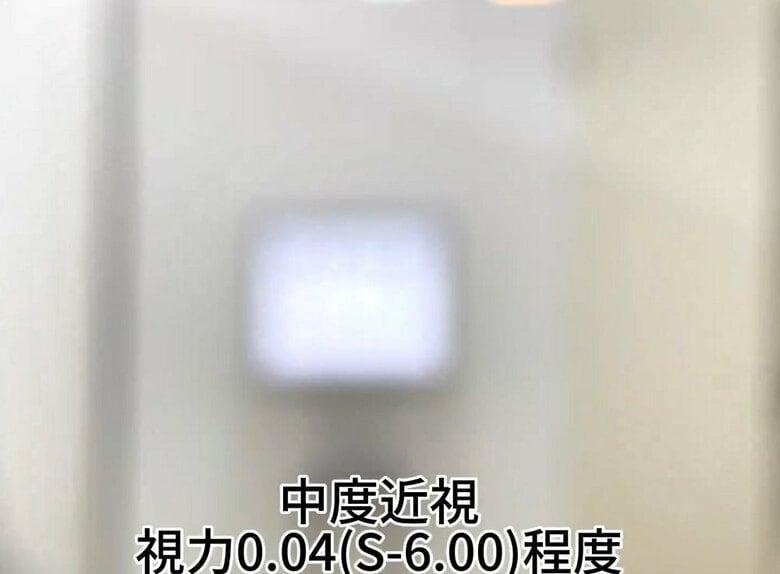 視力0.04の見え方（提供：坂田頼彦店主）