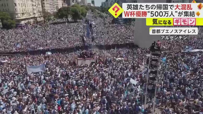 ヘリコプターを見上げる人たち