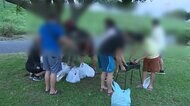緊急事態下でバーベキュー マスクせず飲酒