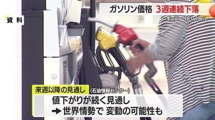 【ガソリン】レギュラー181.1円/L（前週比-0.2円）　灯油18リットル2117円　山形