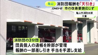 報酬を幹部が“天引き”…消防団で団員個人の通帳を幹部が管理 報酬から飲み会名目等で一部差し引き手渡しで支給