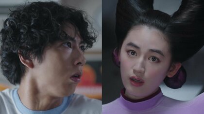 賀来賢人、奇抜なヘアスタイルの全身紫“宇宙人”八木莉可子にオドオド…生まれ変わったら「パンケーキ屋さんになりたい」