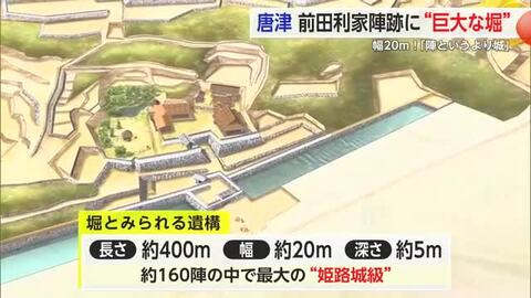 「まるでお城」前田利家陣跡から“巨大な堀”の遺構か　“姫路城”級の規模【佐賀県唐津市】
