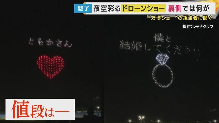 夜空からプロポーズができる「サプライズドローンショー」