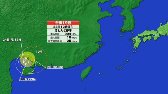 台風19号の進路予想図