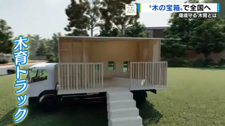 「木の温もりを子どもたちに」“木育トラック”で「ほっとする」空間を全国に 広島のお母さん社長がクラファンに挑戦｜FNNプライムオンライン