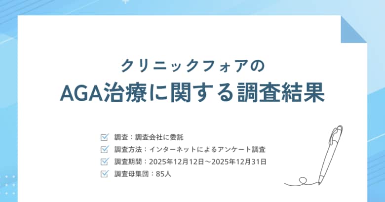 クリニックフォアの薄毛・AGA治療に関するアンケート（2025年12月）