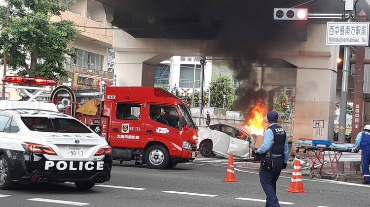 事故現場（視聴者提供）